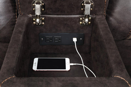 Greer Dark Brown Upholstered Tufted Reclining Living Room Set by Coaster at Eve Furniture