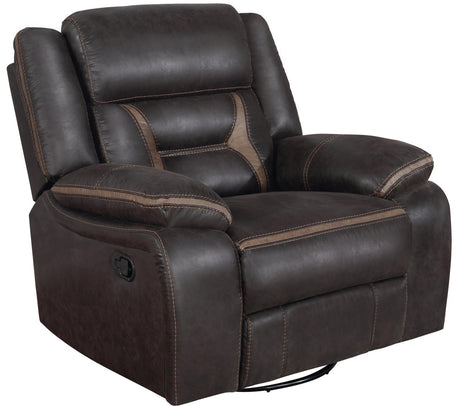 Greer Dark Brown Upholstered Tufted Reclining Living Room Set by Coaster at Eve Furniture