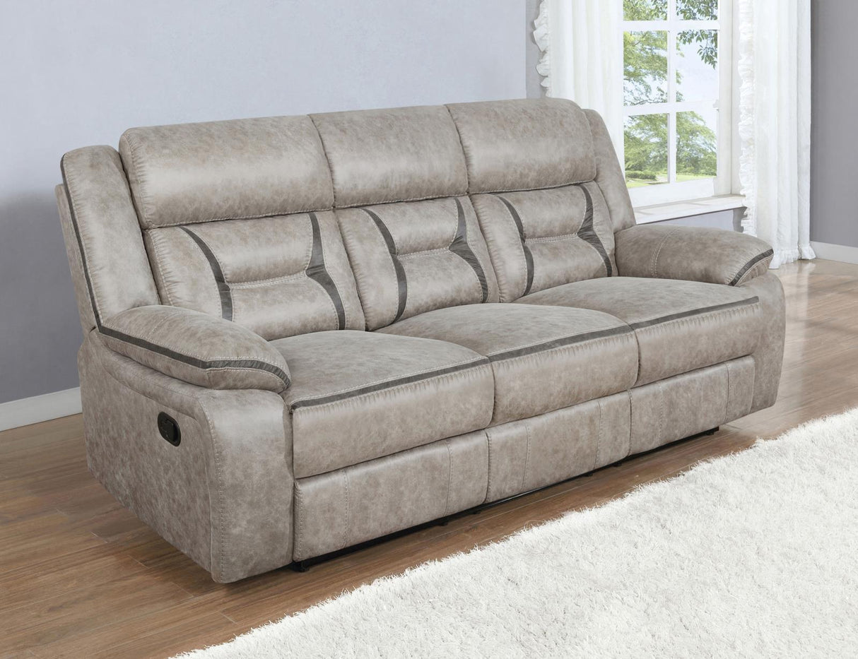 Greer Taupe 2-Piece Upholstered Tufted Living Room Set by Coaster at Eve Furniture