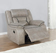 Greer Upholstered Tufted Back Glider Recliner by Coaster at Eve Furniture