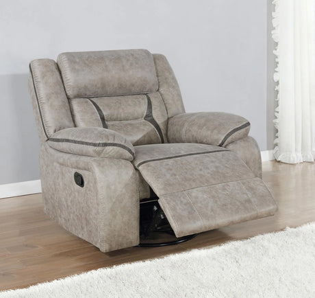 Greer Upholstered Tufted Back Glider Recliner by Coaster at Eve Furniture