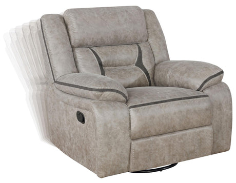 Greer Upholstered Tufted Back Glider Recliner by Coaster at Eve Furniture