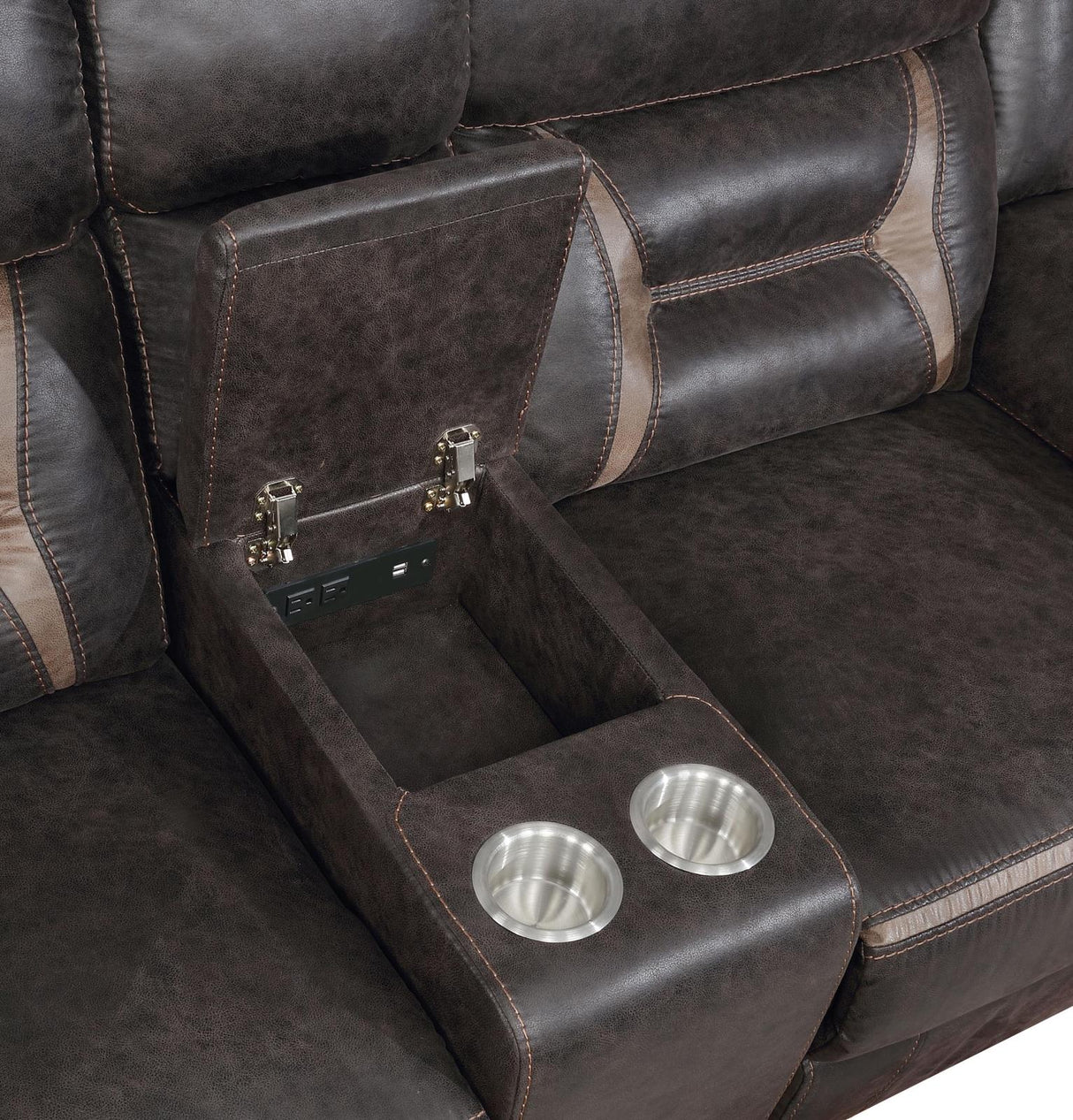 sofa with drinks console