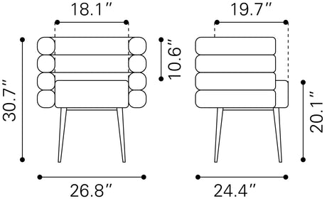 Grena Misty Gray Dining Chair by Zuomod at Eve Furniture