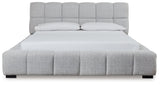 Grendusk Light Gray California King Upholstered Bed by Ashley at Eve Furniture