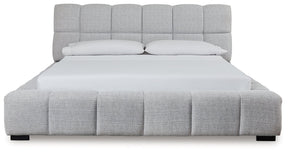 Grendusk Light Gray California King Upholstered Bed by Ashley at Eve Furniture