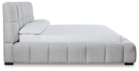 Grendusk Light Gray King Upholstered Bed by Ashley at Eve Furniture