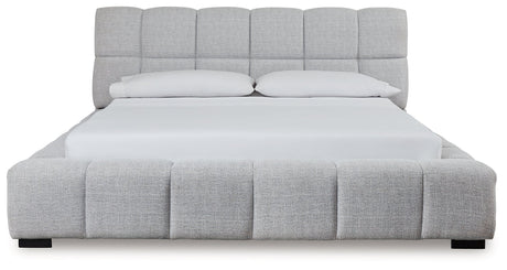 Grendusk Light Gray King Upholstered Bed by Ashley at Eve Furniture