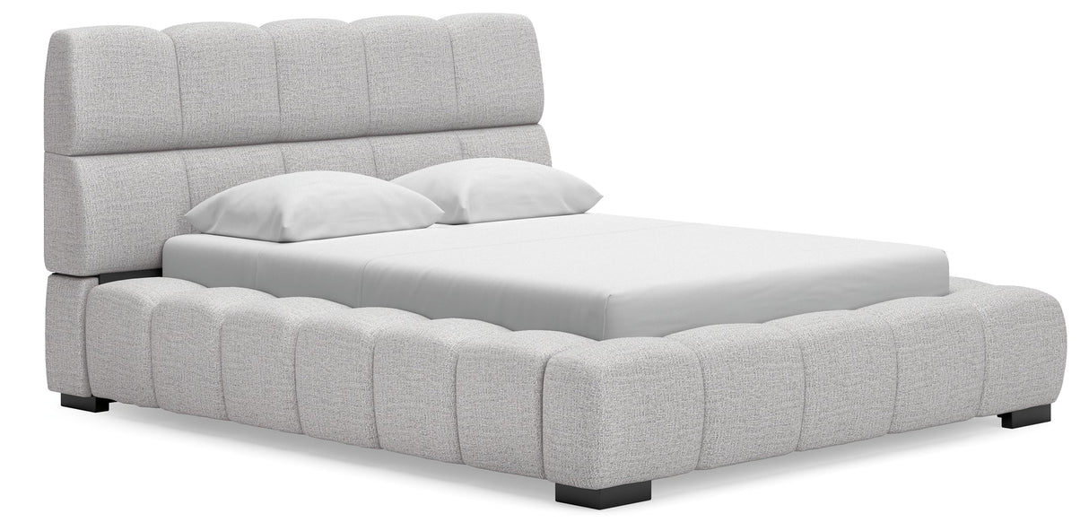 Grendusk Light Gray Queen Upholstered Bed by Ashley at Eve Furniture