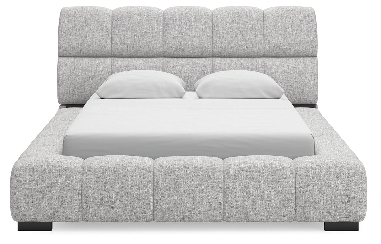 Grendusk Light Gray Queen Upholstered Bed by Ashley at Eve Furniture