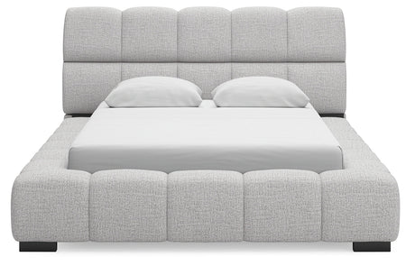Grendusk Light Gray Queen Upholstered Bed by Ashley at Eve Furniture