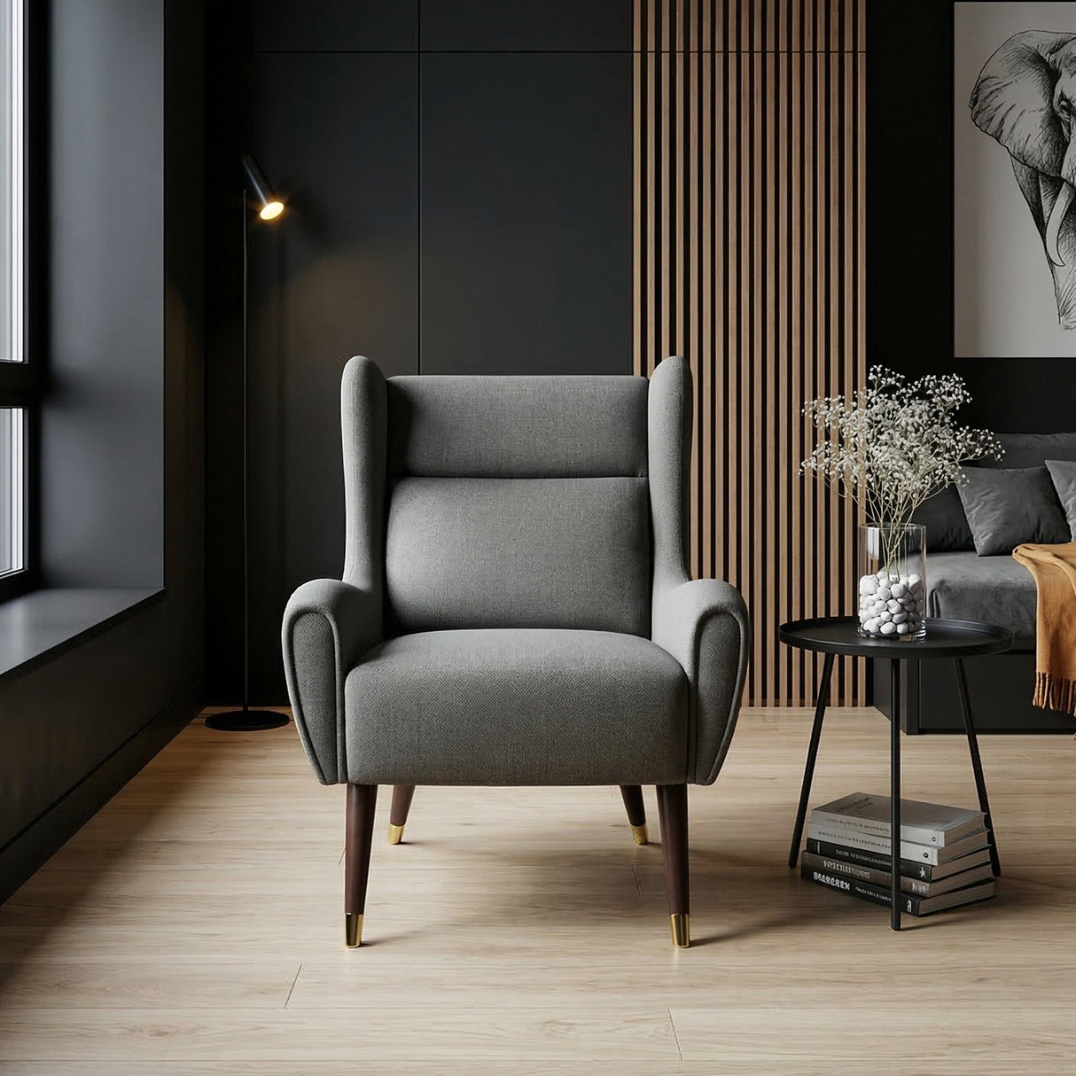 Greta Dark Gray Accent Chair by Homelegance at Eve Furniture
