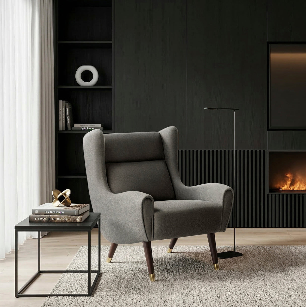 Greta Dark Gray Accent Chair by Homelegance at Eve Furniture
