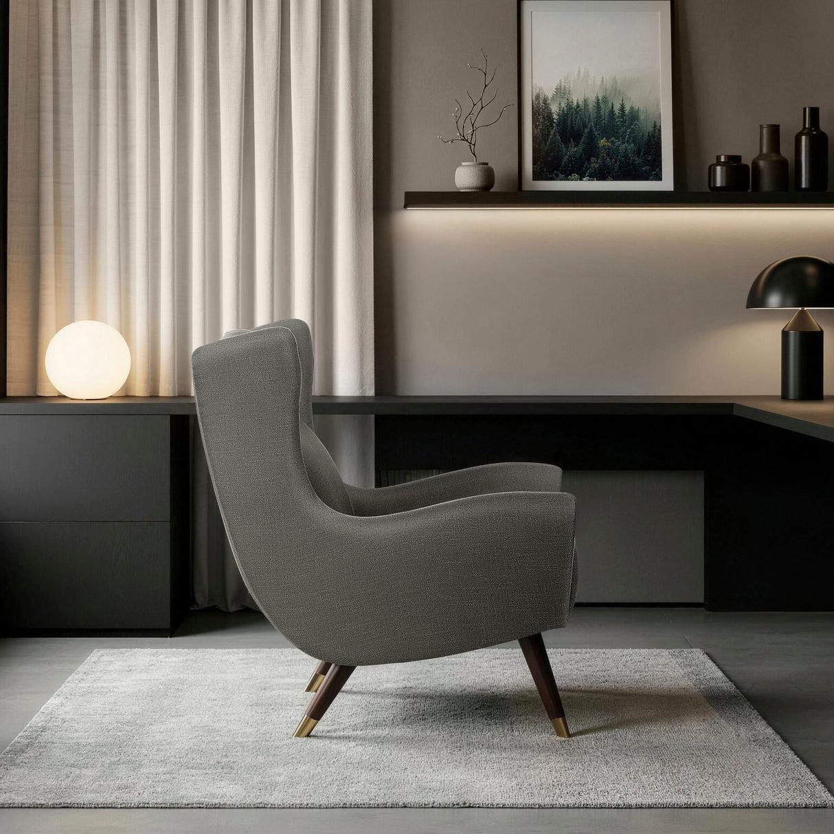 Greta Dark Gray Accent Chair by Homelegance at Eve Furniture