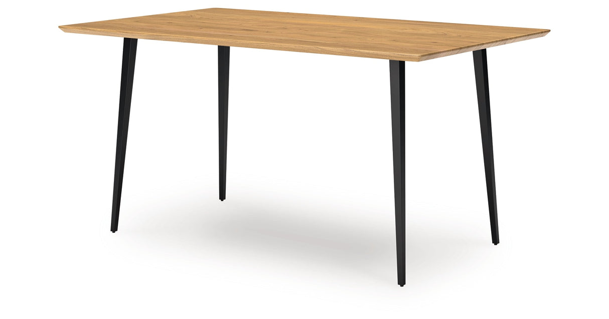 Gretlynn Natural And Black Dining Table by Ashley at Eve Furniture