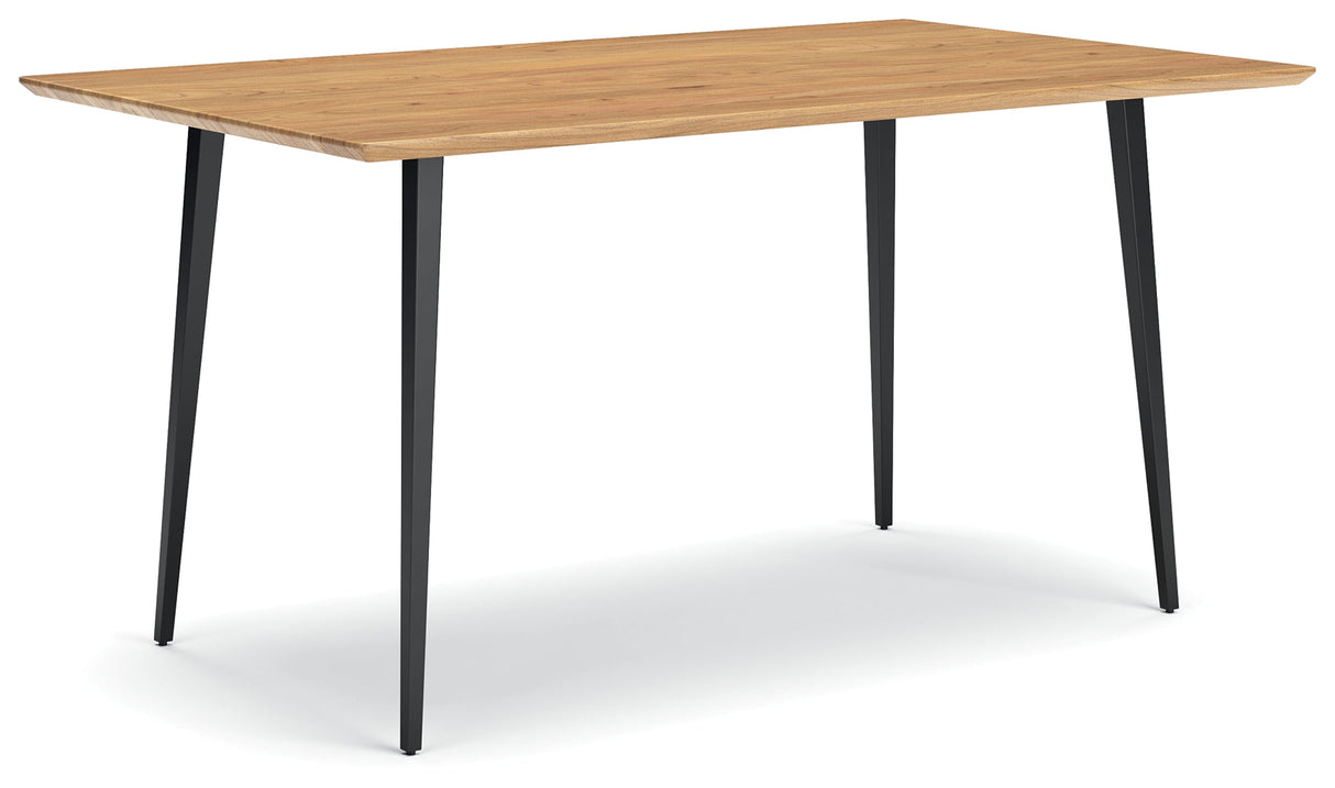 Gretlynn Natural And Black Dining Table by Ashley at Eve Furniture