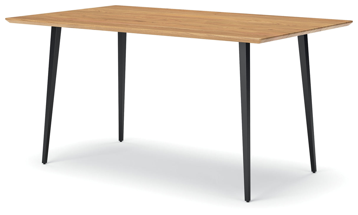 Gretlynn Natural And Black Dining Table by Ashley at Eve Furniture