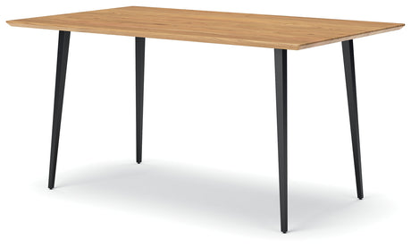 Gretlynn Natural And Black Dining Table by Ashley at Eve Furniture