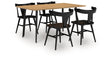 Gretlynn Natural And Black Rectangular Dining Room Set by Ashley at Eve Furniture
