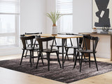 Gretlynn Natural And Black Rectangular Dining Room Set by Ashley at Eve Furniture