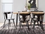 Gretlynn Natural And Black Rectangular Dining Room Set by Ashley at Eve Furniture