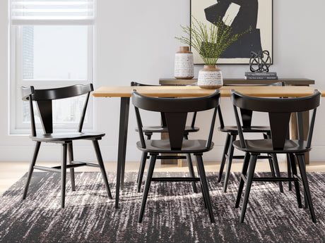 Gretlynn Natural And Black Rectangular Dining Room Set by Ashley at Eve Furniture