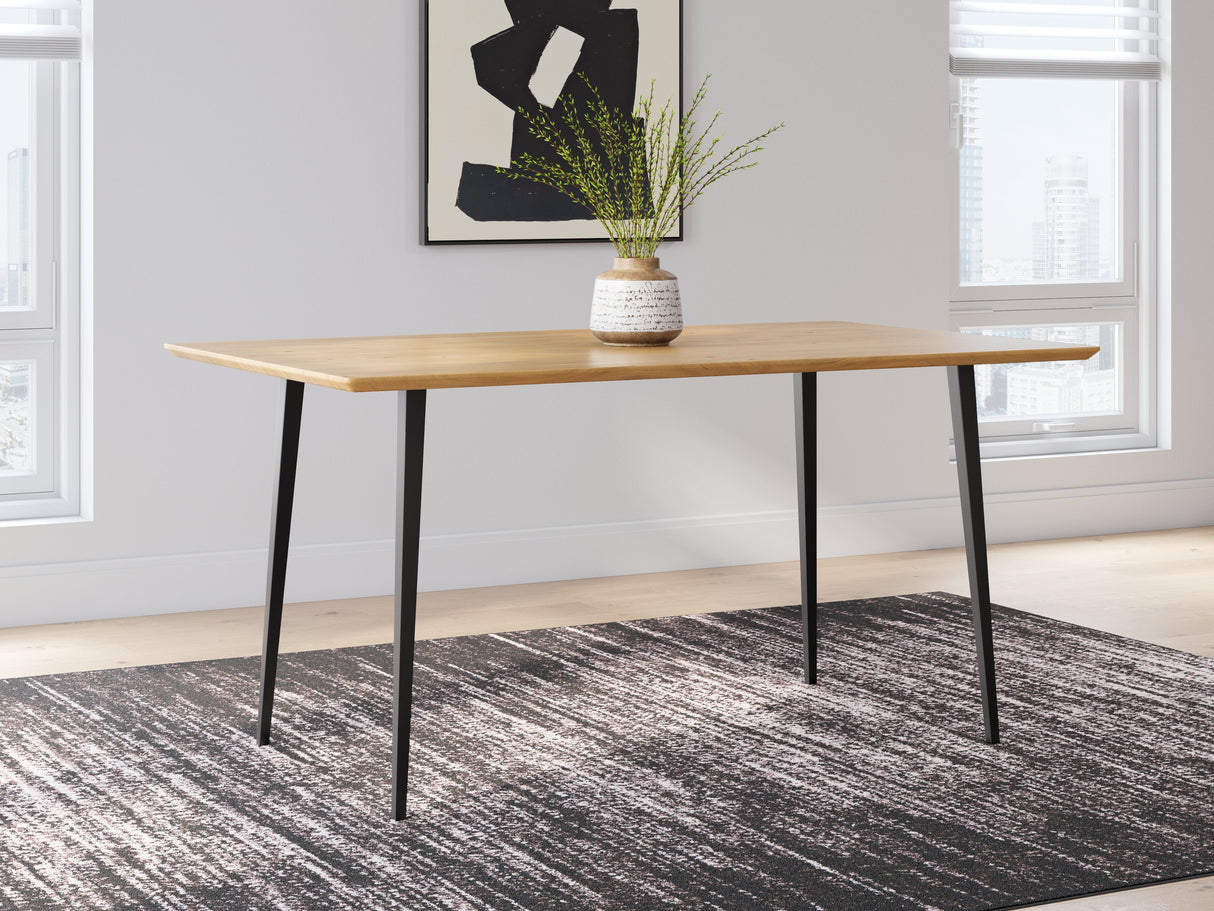 Gretlynn Natural And Black Rectangular Dining Room Set by Ashley at Eve Furniture
