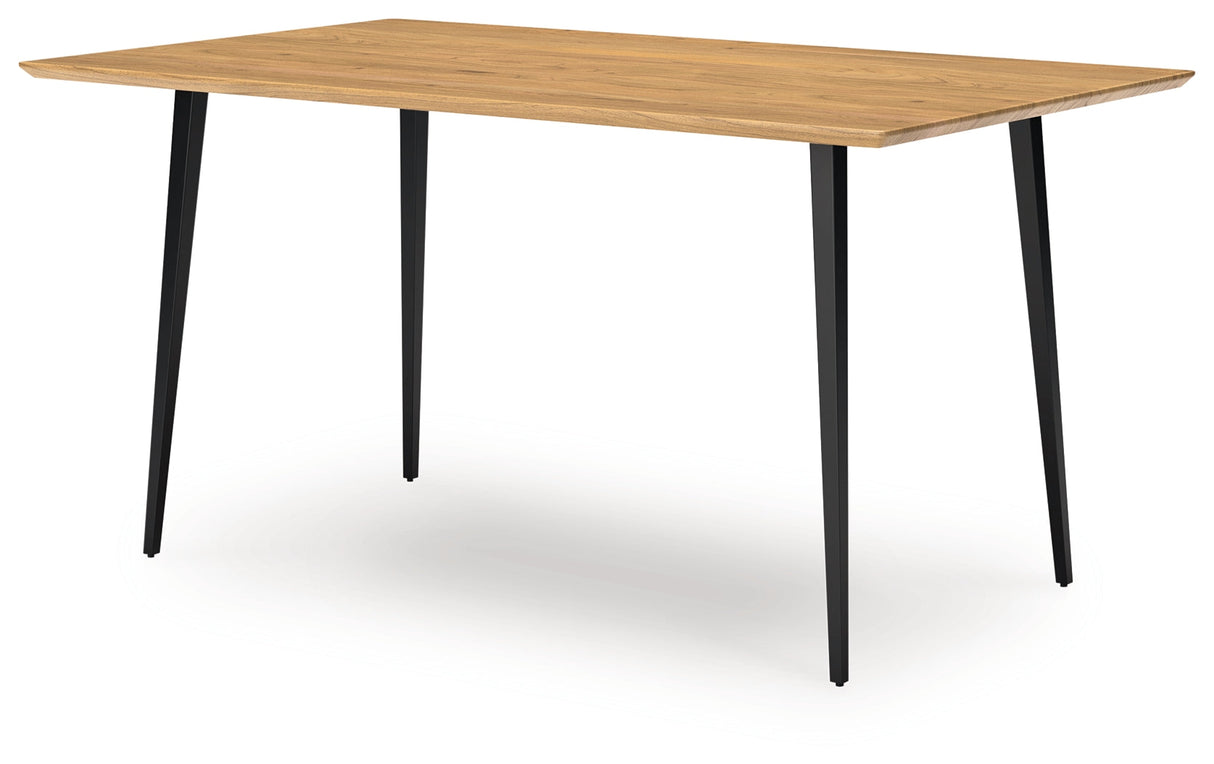 Gretlynn Natural And Black Rectangular Dining Room Set by Ashley at Eve Furniture