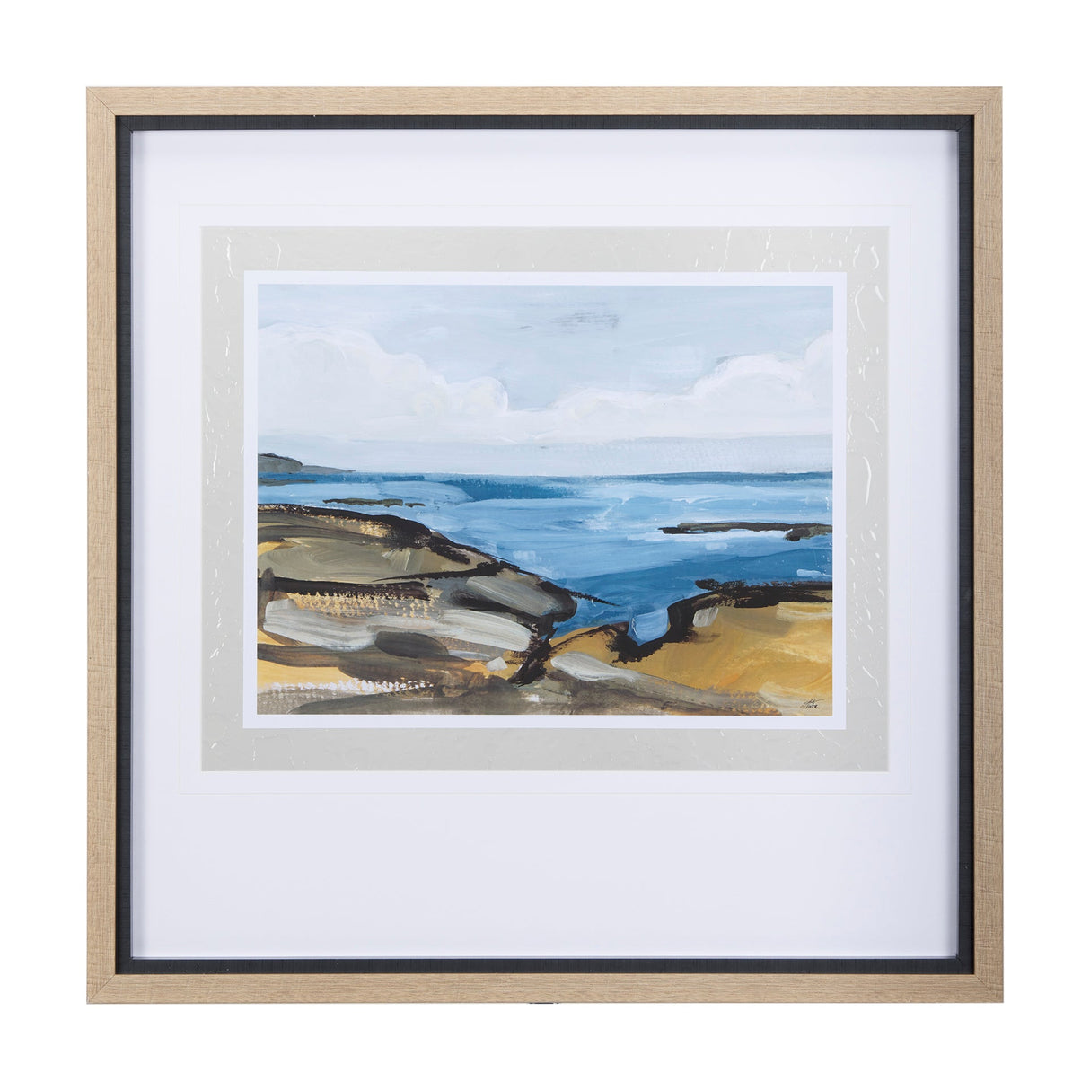 Grey Sky I by Mercana Studio a Hand Embellished Textured Framed Art Print Matted under Glass by Mercana at Eve Furniture