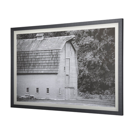 Grey & White Barn I by Mercana Studio Hand Embellished Textured Framed Photo Art Print Matted under by Mercana at Eve Furniture