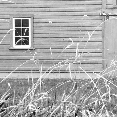 Grey & White Barn Ii by Mercana Studio Hand Embellished Textured Framed Photo Art Print Matted under by Mercana at Eve Furniture