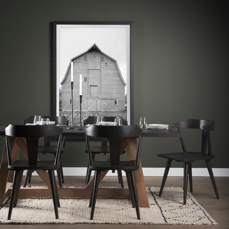 Grey & White Barn Ii by Mercana Studio Hand Embellished Textured Framed Photo Art Print Matted under by Mercana at Eve Furniture