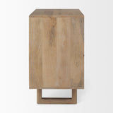 Grier 36" Light Brown Wood w/ Cane 2 Door Accent Cabinet by Mercana at Eve Furniture