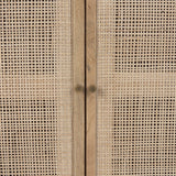 Grier 36" Light Brown Wood w/ Cane 2 Door Accent Cabinet by Mercana at Eve Furniture