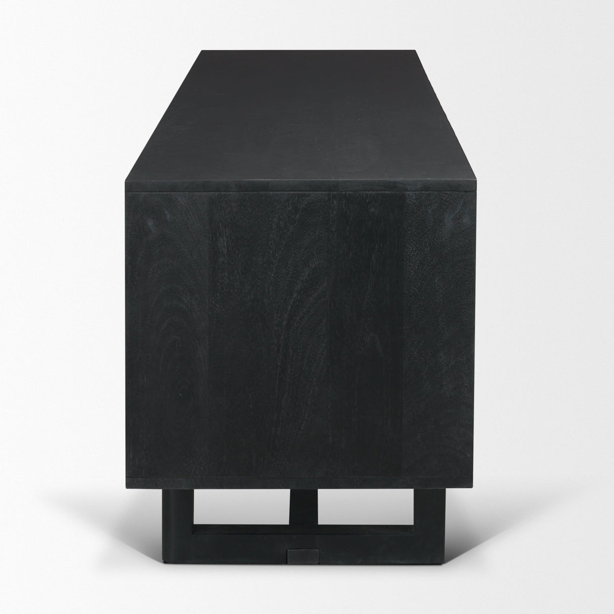 Grier Black Solid Wood W/ Black Cane Media Console by Mercana at Eve Furniture