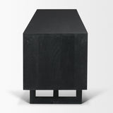 Grier Black Solid Wood W/ Black Cane Media Console by Mercana at Eve Furniture