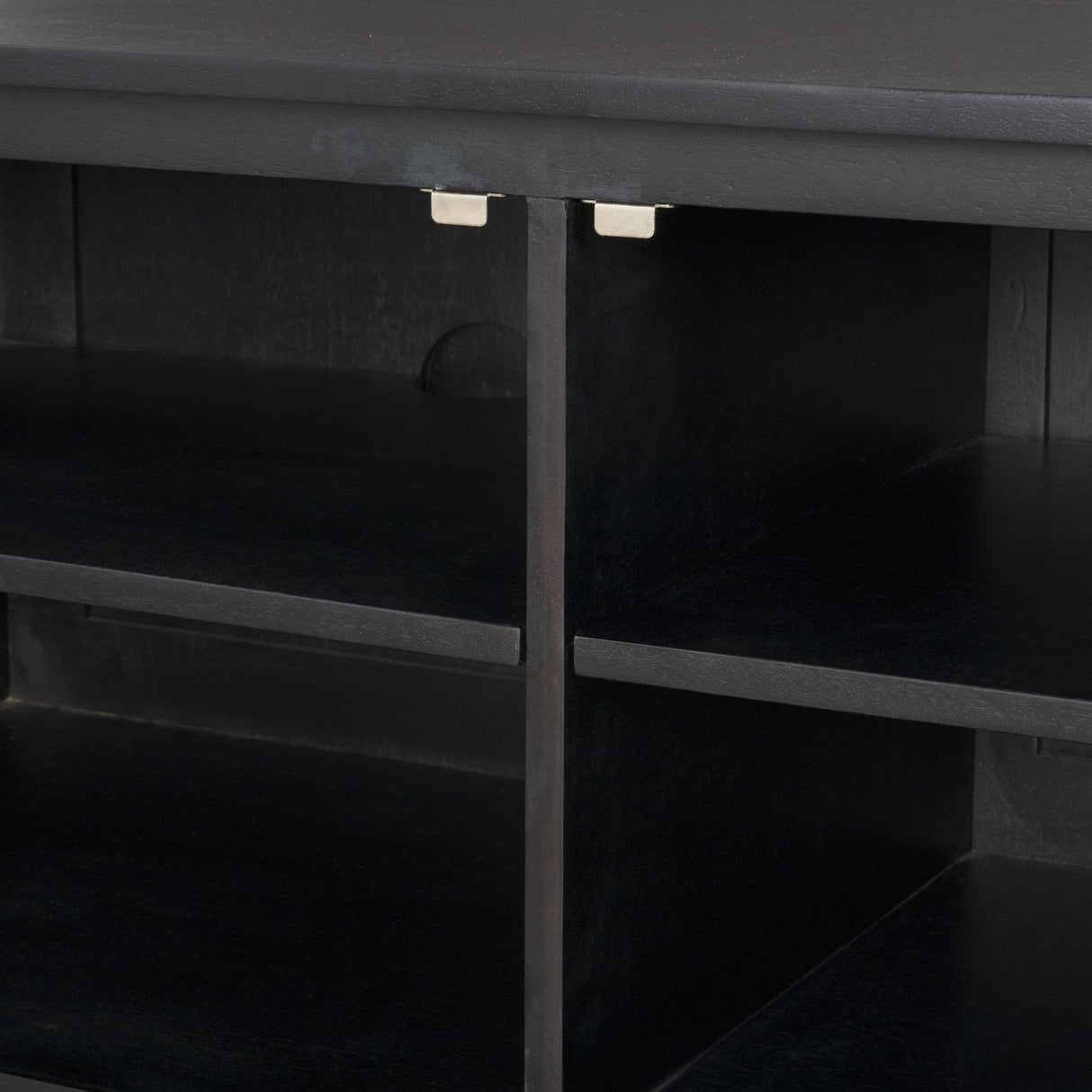 Grier Black Solid Wood W/ Black Cane Media Console by Mercana at Eve Furniture