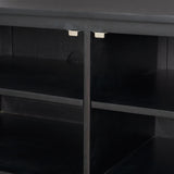 Grier Black Solid Wood W/ Black Cane Media Console by Mercana at Eve Furniture