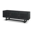 Grier Black Solid Wood W/ Black Cane Media Console by Mercana at Eve Furniture