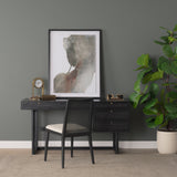 Grier Black Solid Wood W/ Black Cane Office Desk by Mercana at Eve Furniture