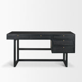 Grier Black Solid Wood W/ Black Cane Office Desk by Mercana at Eve Furniture