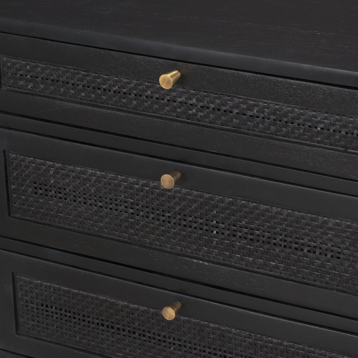 Grier Black Solid Wood W/ Black Cane Office Desk by Mercana at Eve Furniture