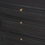 Grier Black Solid Wood W/ Black Cane Office Desk by Mercana at Eve Furniture
