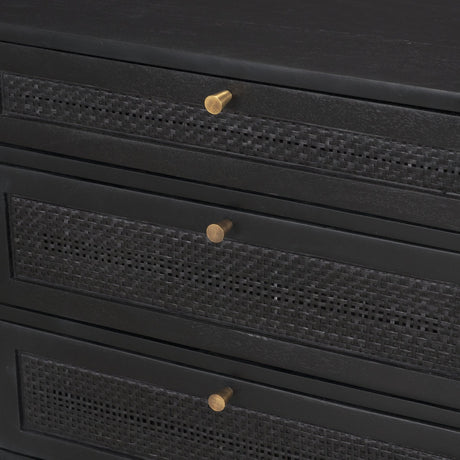 Grier Black Solid Wood W/ Black Cane Office Desk by Mercana at Eve Furniture