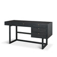 Grier Black Solid Wood W/ Black Cane Office Desk by Mercana at Eve Furniture