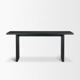 Grier Black Wood w/ Black Cane Console Table by Mercana at Eve Furniture