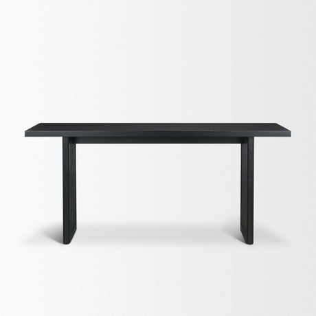 Grier Black Wood w/ Black Cane Console Table by Mercana at Eve Furniture