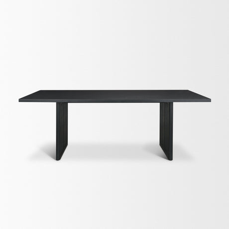 Grier Black Wood w/ Black Cane Dining Table by Mercana at Eve Furniture