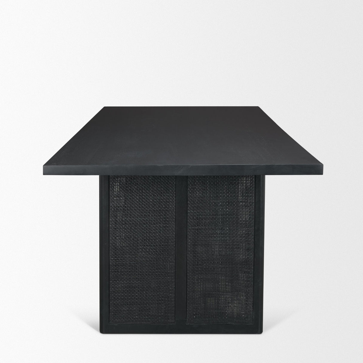 Grier Black Wood w/ Black Cane Dining Table by Mercana at Eve Furniture