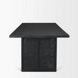 Grier Black Wood w/ Black Cane Dining Table by Mercana at Eve Furniture